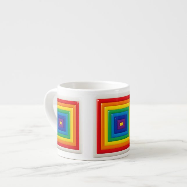 Hypnotic Rainbow Square  Espressomugg (Framsida vänster)