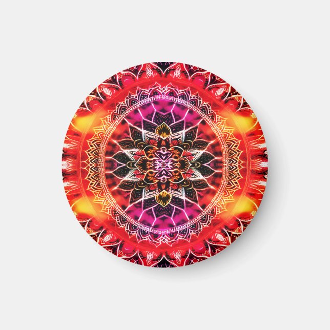 Hypnotic Red Mandala Magnet (Framsidan)