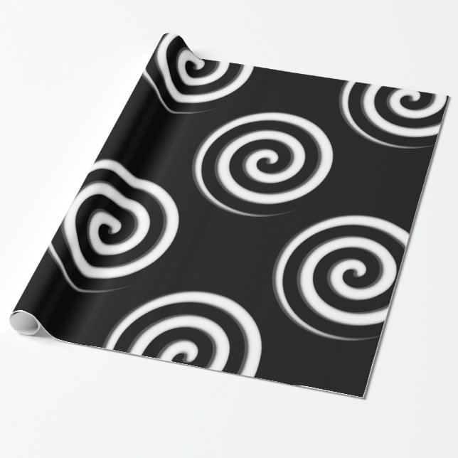 Hypnotic Spiral Gift Wrapping Papper Presentpapper (Utrullad)