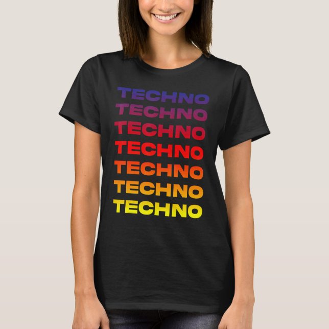Hypnotic Techno Deep Dub Electronic Beats IDM EDM T Shirt (Framsida)