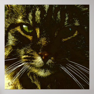 HypNotification Cat Digital Art Hypnosis Poster