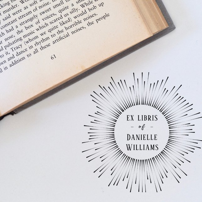 Hypnotifiera Sol Rays Ex Libris Anpassat namn Bibl Stämpel (Skapare uppladdad)