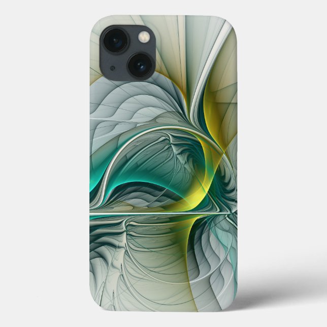 Hypnotis Abstrakt Golden Turcos Teal Fractal (Baksida)