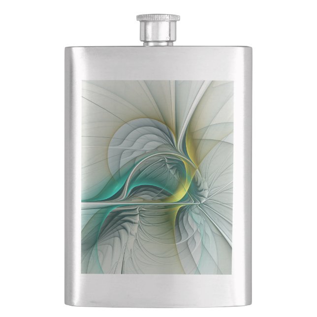Hypnotis Abstrakt Golden Turcos Teal Fractal Fickplunta (Framsidan)