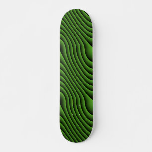 Hypnotis Vågigt Grönt Linjer Skateboard Bräda 20 Cm