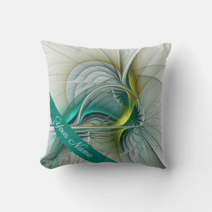 Hypnotisk Abstrakt Golden Turcos Teal Namn Kudde