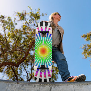 Hypnotisk blomma mini skateboard bräda 18,5 cm