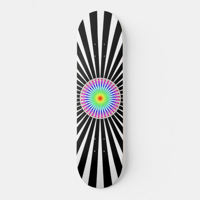 Hypnotisk blomma mini skateboard bräda 18,5 cm (Framsida)