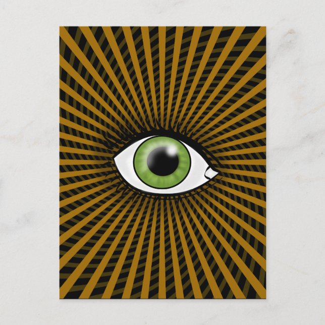Hypnotisk Grönt Öga Vykort (Framsida)