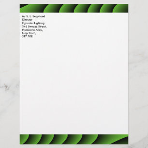 Hypnotisk Grönt Vågigt Linjer Anpassade Letterhead Brevhuvud