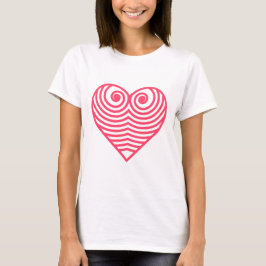 Hypnotisk kärlek – minimalistisk röd konturerad hj t shirt