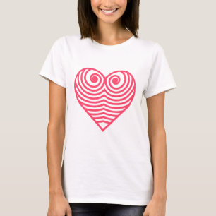 Hypnotisk kärlek – minimalistisk röd konturerad hj t shirt