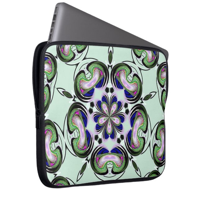Hypnotisk konstnärlig laptop sleeve (Framsidan Höger)