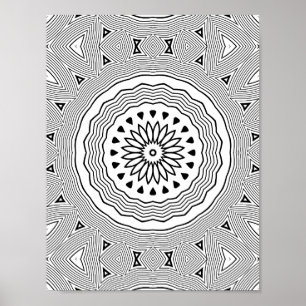 Hypnotisk krusningsmandala med geometriska lager k poster
