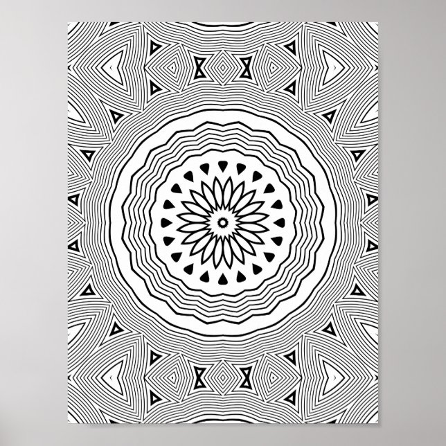 Hypnotisk krusningsmandala med geometriska lager k poster (Framsidan)