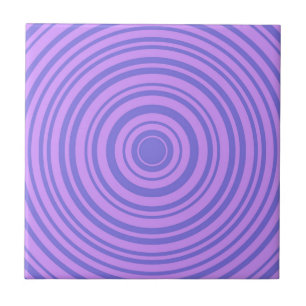 Hypnotisk Lila Blue Circle Geometric Mönster Kakelplatta