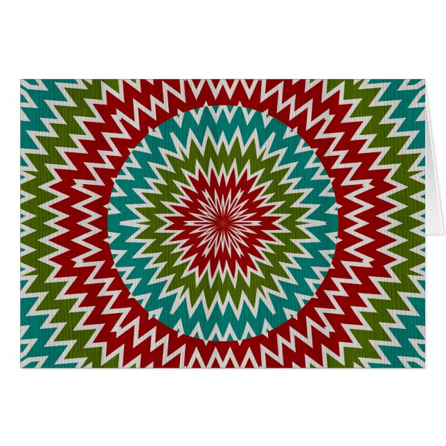 Hypnotisk mandalaic blomma hälsningskort (Framsidan Horizontal)