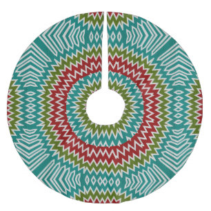 Hypnotisk mandalaic blomma julgransmatta borstad polyester