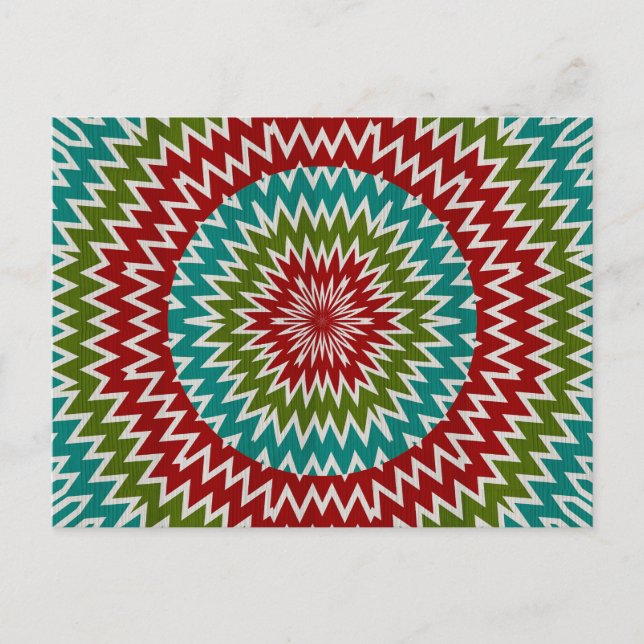 Hypnotisk mandalaikblomma vykort (Framsida)