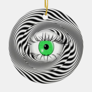 HYPNOTISK ÖGA - HYPNOTISÖR JULGRANSPRYDNAD KERAMIK