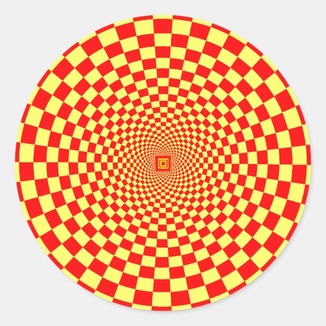 Hypnotisk optisk illusion runt klistermärke (Framsida)