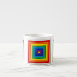 Hypnotisk regnbågskvadrat espressomugg
