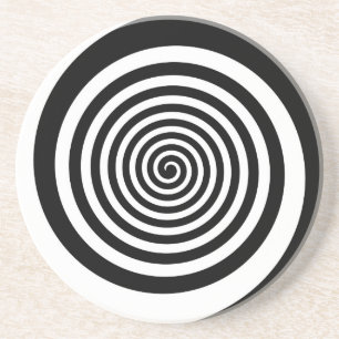 Hypnotisk spiral för svart & för vit underlägg sandsten