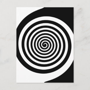 Hypnotisk spiral för svart & för vit vykort