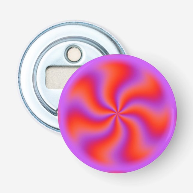 Hypnotisk spiral optisk illusion rolig neon flasköppnare (Framsidan)