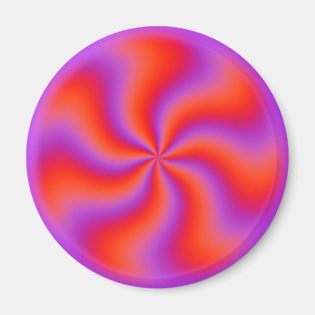 Hypnotisk spiral optisk illusion rolig neon magnet (Framsidan)