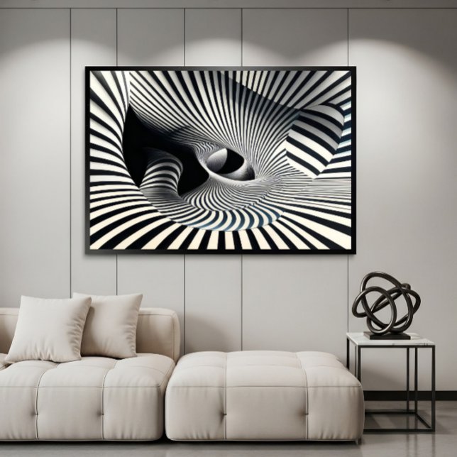 Hypnotisk svart-vit optisk illusionstunnel poster (Skapare uppladdad)