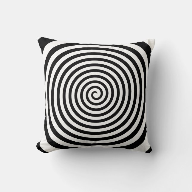 Hypnotisk svartvit spiral - Hypno-Kudde Kudde (Framsida)