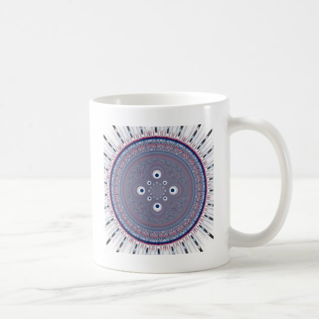 Hypnotisk symmetri: Abstrakt Geometric Art Kaffemugg (Höger)