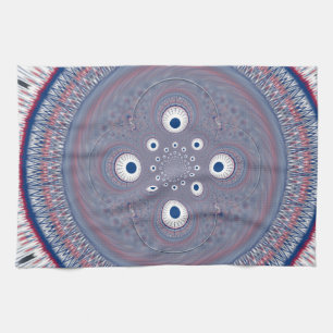 Hypnotisk symmetri: Abstrakt Geometric Art Kökshandduk