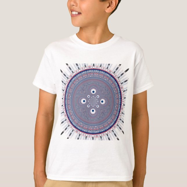 Hypnotisk symmetri: Abstrakt Geometric Art T-shirt (Framsida)