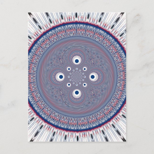 Hypnotisk symmetri: Abstrakt Geometric Art Vykort (Framsida)