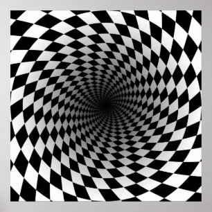 Hypnotiska fyrkanter Psychedelic Poster