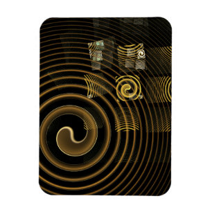 Hypnotiska gyllene vågor Modern abstrakt konst Magnet