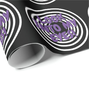 Hypnotiskt omslagspapper med psykedeliska cirklar presentpapper