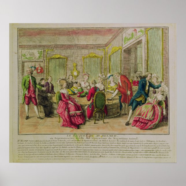 Hypnotism session med Franz Anton Mesmer 1784 Poster (Framsidan)