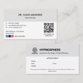 Hypnotist Clinic Business | Minimalistisk Möte Visitkort