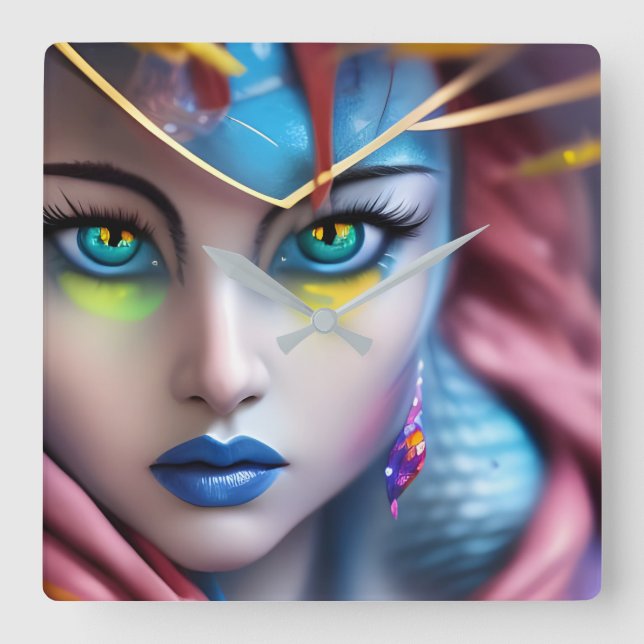 Hypnotist Fyrkantig Klocka (Framsida)