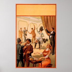 Hypnotist som kontrollerar rum av folk Theatre Poster