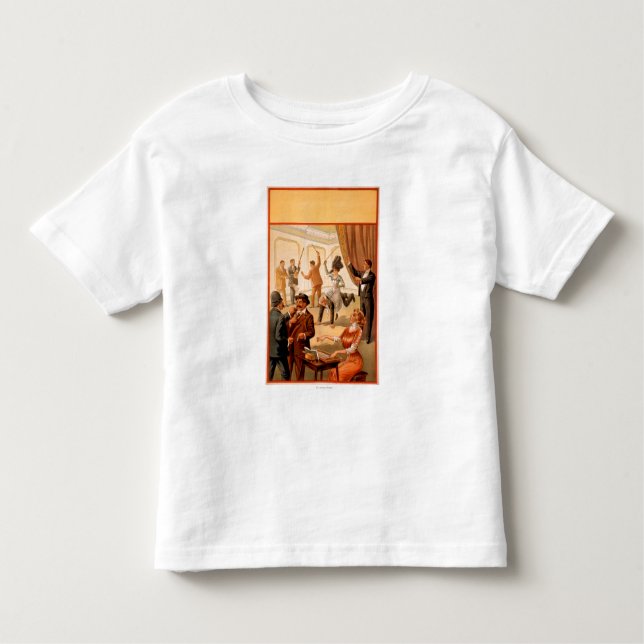Hypnotist som kontrollerar rum av folk Theatre Tee Shirt (Framsida)