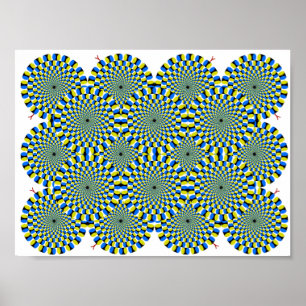 Hypnotize optisk illusiongrönt för roterande hju poster