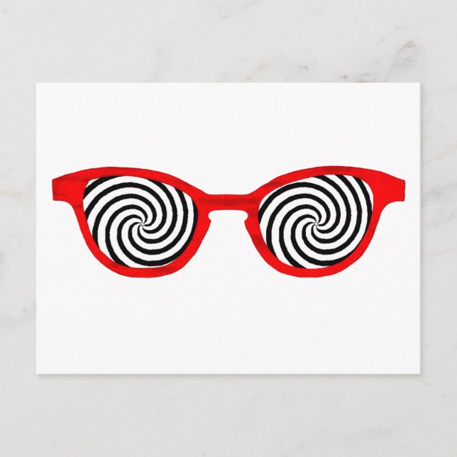 Hypnotize Sunglasses Red Rim the MUSEUM Zazzle Gif Vykort (Framsida)
