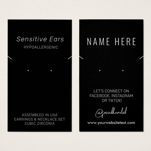 Hypoallergent judiskt Visning-kort Visitkort (Framsida & baksida)