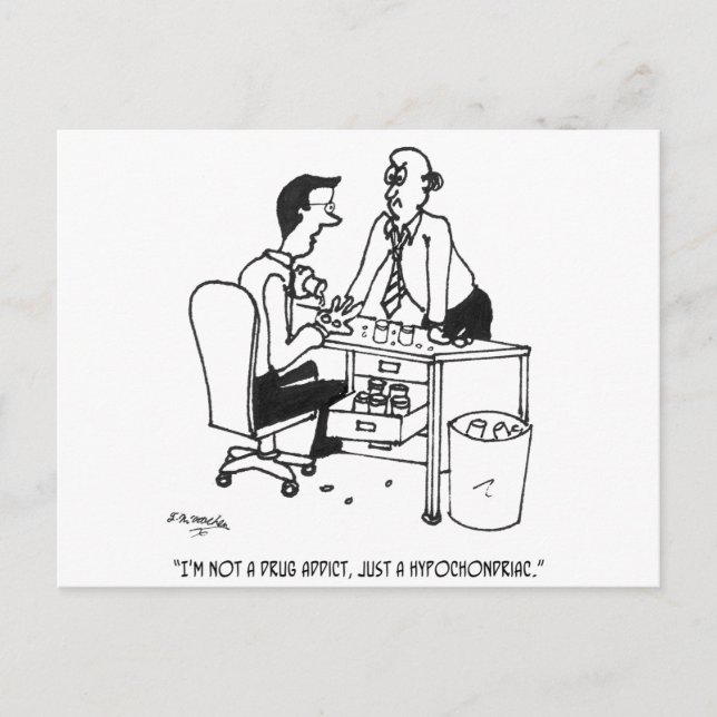 Hypokondrisk Tecknad 3104 Vykort (Framsida)