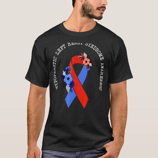 Hypoplastiskt Lämnat hjärtsyndrom Awareness Red Bl T Shirt (Framsida)