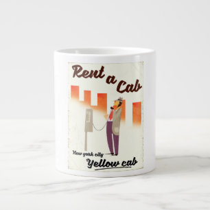 Hyr en taxi! NYC Gul taxi-poster Jumbo Mugg
